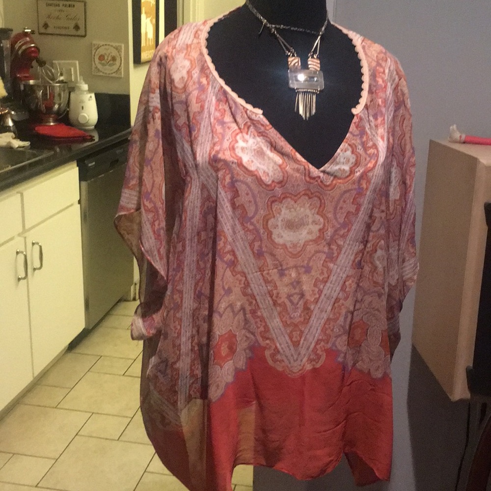Silky Anthropologie Chiffon Scarf Blouse (LG)